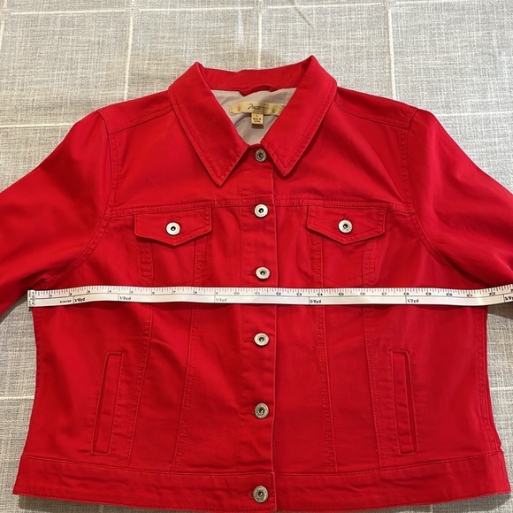 Motto Solid Red Denim Jacket Size L - Picture 8 of 12